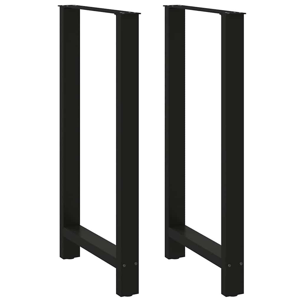 Bartischbeine Schwarz 2 Stk. 60x(110-111) cm Stahl
