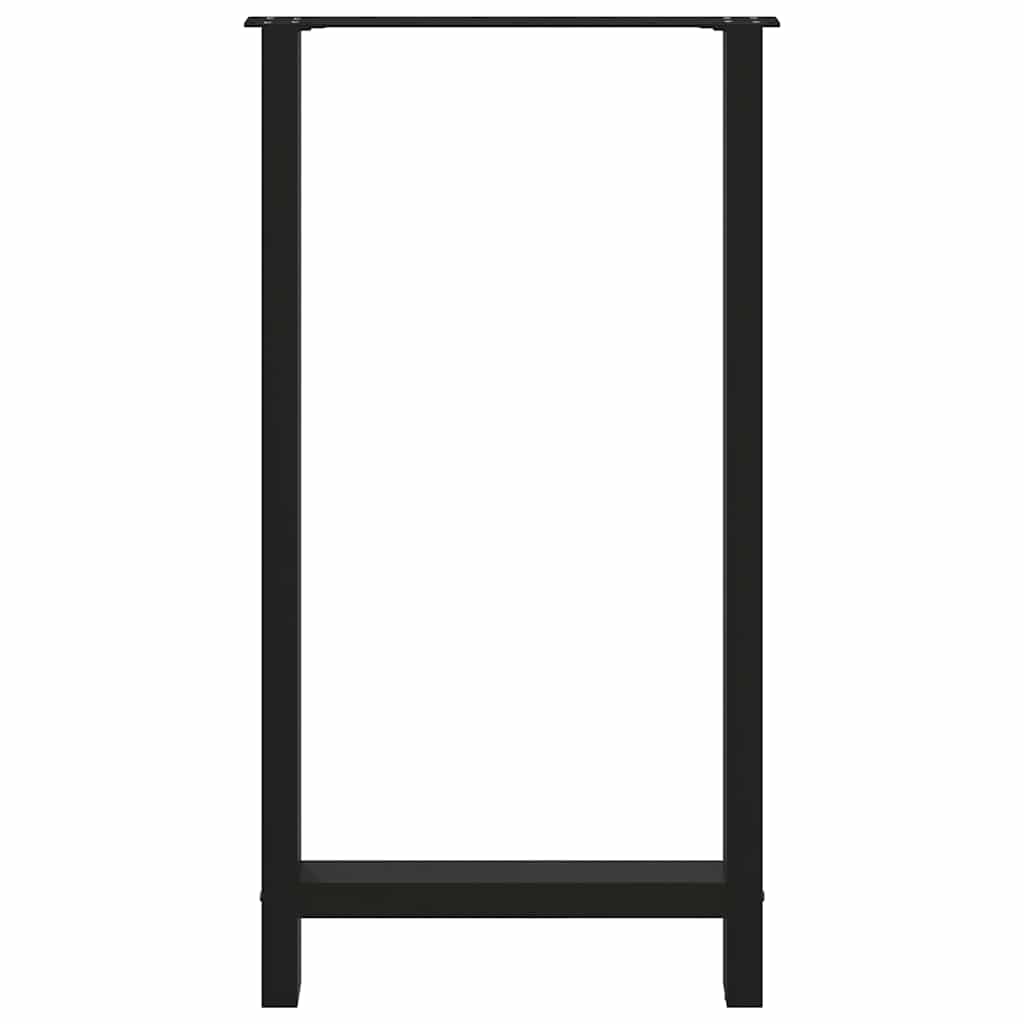 Bartischbeine Schwarz 2 Stk. 60x(110-111) cm Stahl