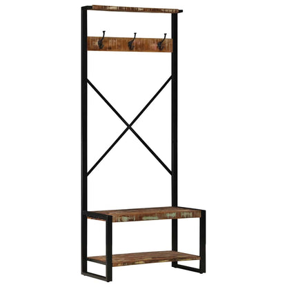 Kleiderständer Mehrfarbig 80x40x190 cm Altholz Massivholz