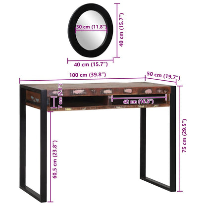 Schminktisch Mehrfarbig 100 x 50 x 75 cm Massivholz Altholz