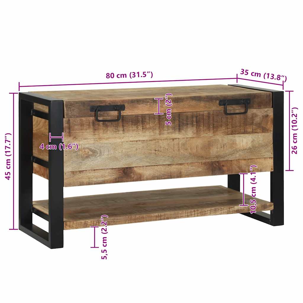 Aufbewahrungsbox Braun 80 x 35 x 45 cm Massivholz Mango