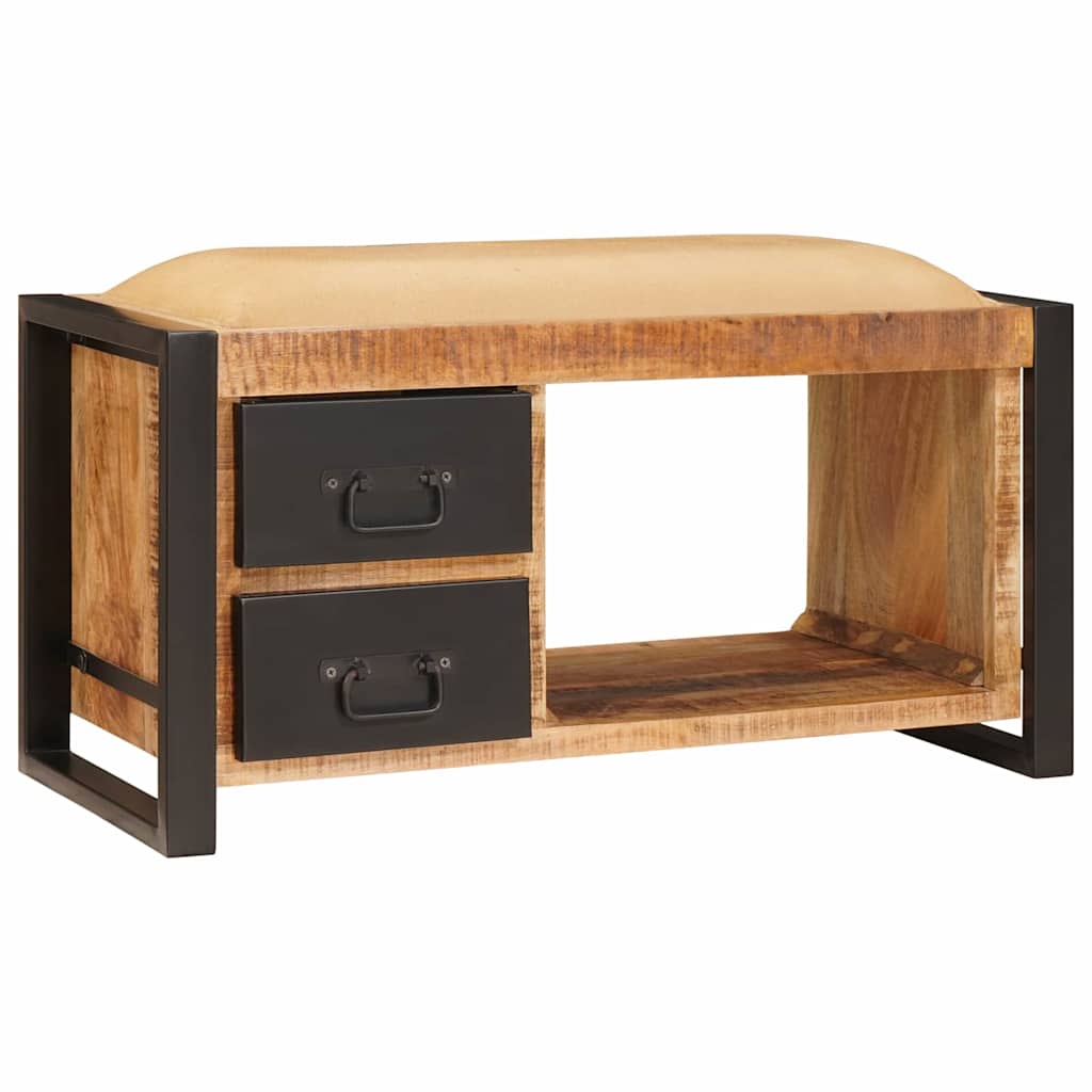 Sitzbank mit Stauraum Braun 80 x 35 x 40 cm Massivholz Mango