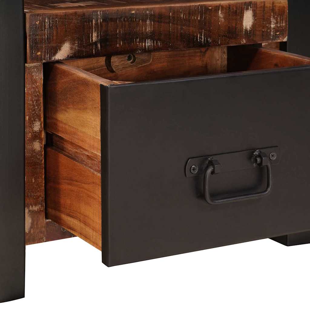Ankleidehaken mit Regal Mehrfarbig Massives upgecyceltes Holz