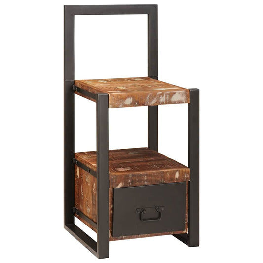 Ankleidehaken mit Regal Mehrfarbig Massives upgecyceltes Holz