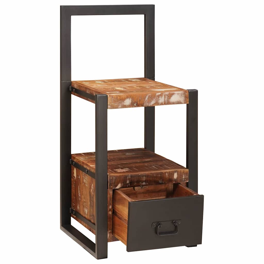 Ankleidehaken mit Regal Mehrfarbig Massives upgecyceltes Holz