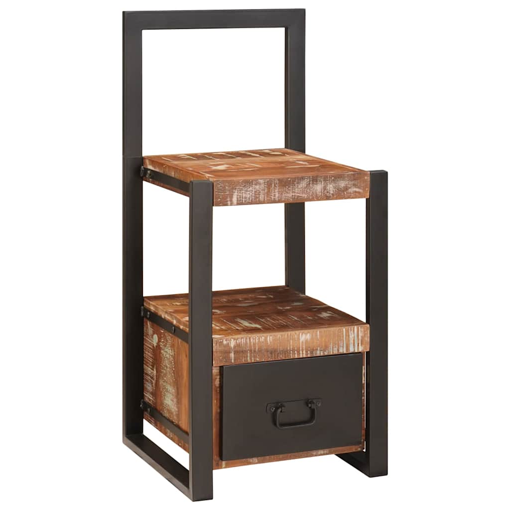 Ankleidehaken mit Regal Mehrfarbig Massives upgecyceltes Holz