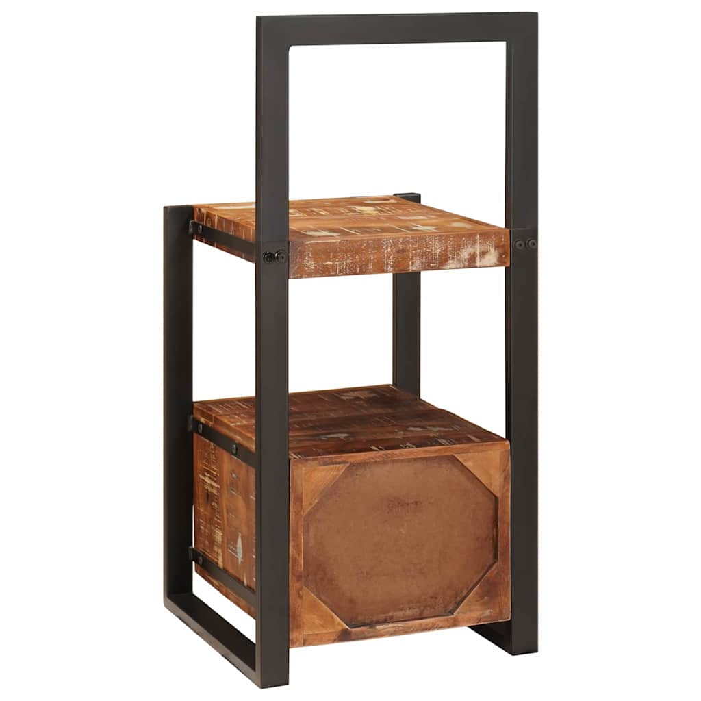 Ankleidehaken mit Regal Mehrfarbig Massives upgecyceltes Holz