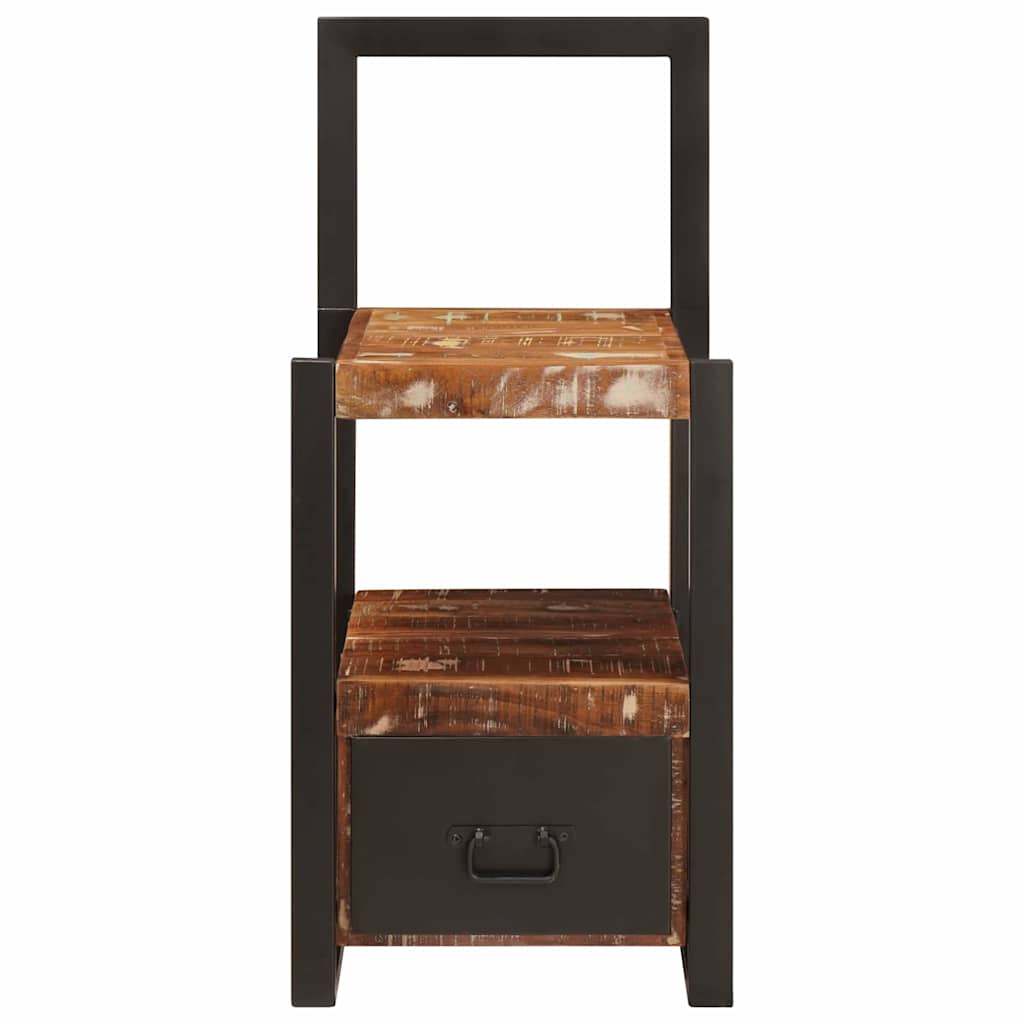 Ankleidehaken mit Regal Mehrfarbig Massives upgecyceltes Holz