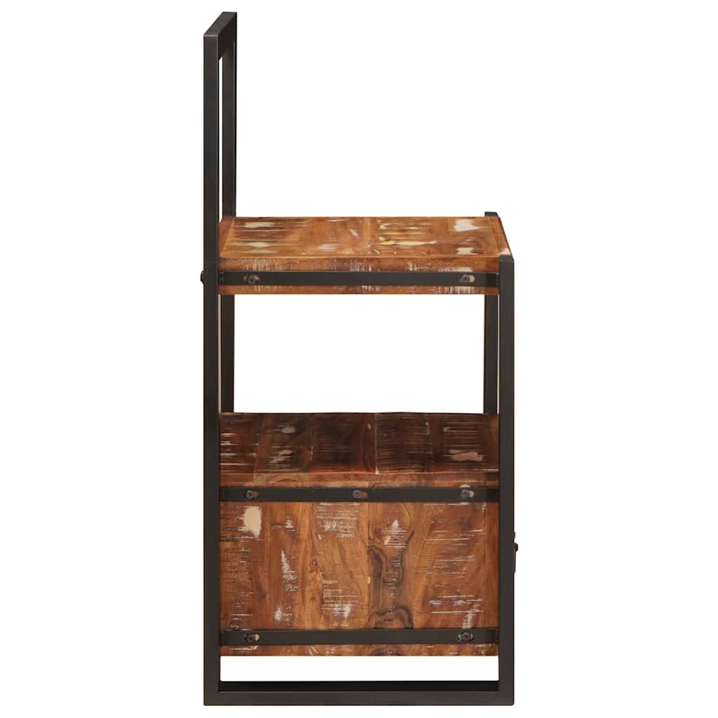 Ankleidehaken mit Regal Mehrfarbig Massives upgecyceltes Holz