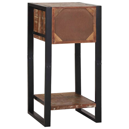 Beistelltisch mit Regal Mehrfarbig Massives upgecyceltes Holz