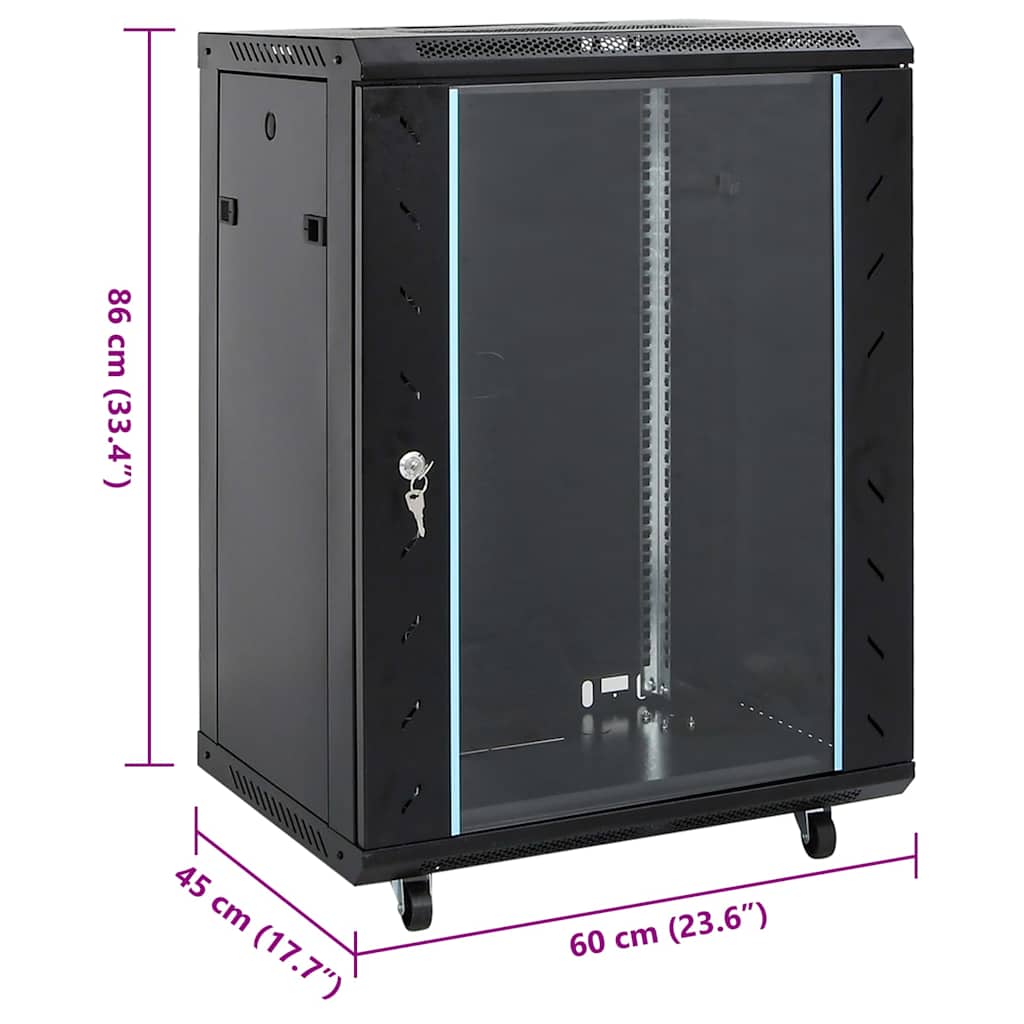 15U Netzwerkschrank 19" IP20 Schwarz 60x45x86 cm