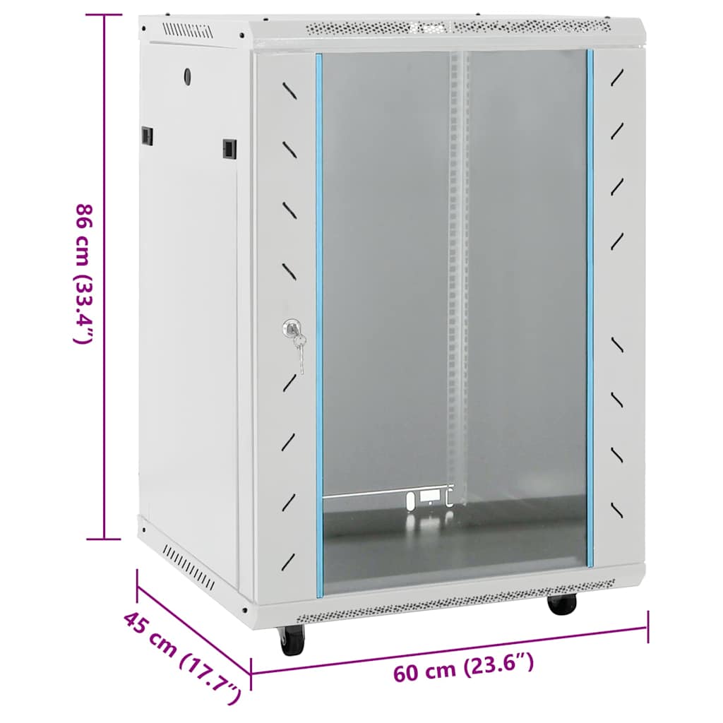 15U Netzwerkschrank 19" IP20 Grau 60x45x86 cm
