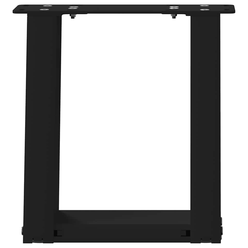Pieds de table basse en U, 2 pièces, noir, 30 x 30-31 cm, acier