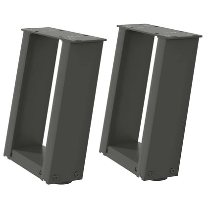 Couchtischbeine U-Form 2 Stk. Anthrazit 30x(30-31) cm Stahl