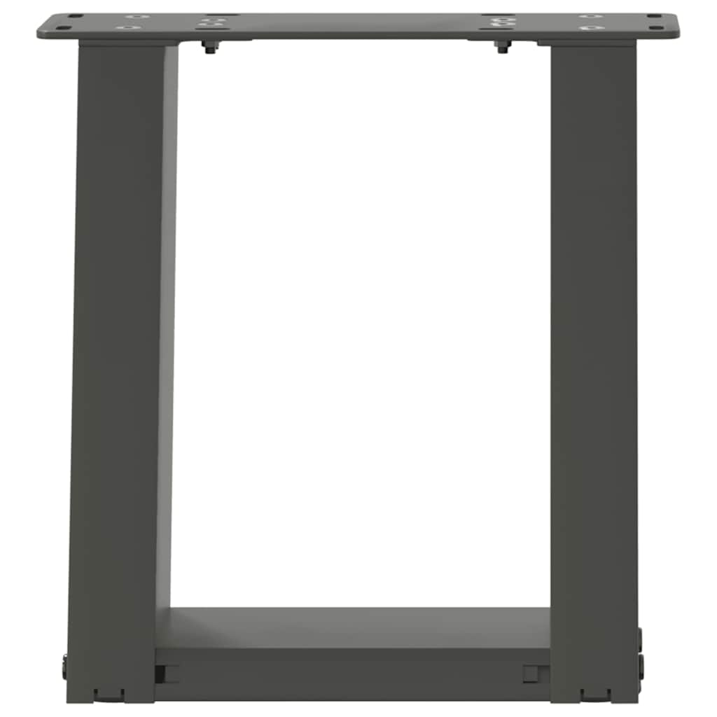 Pieds de table basse en U, 2 pièces, anthracite, 30 x 30-31 cm, acier