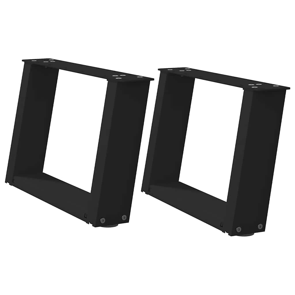 Pieds de table basse en U, 2 pièces, noir, 40 x 30-31 cm, acier