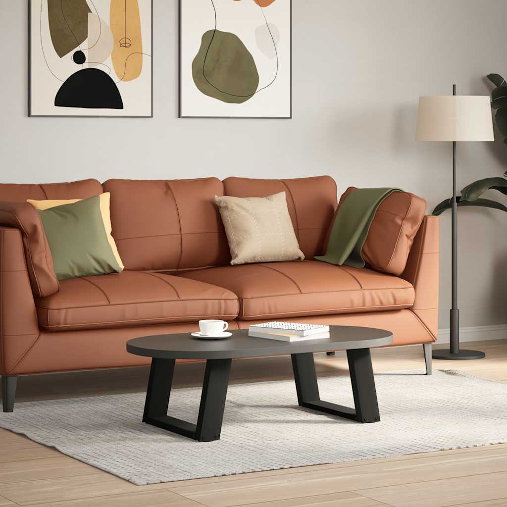 Pieds de table basse en U, 2 pièces, noir, 40 x 30-31 cm, acier