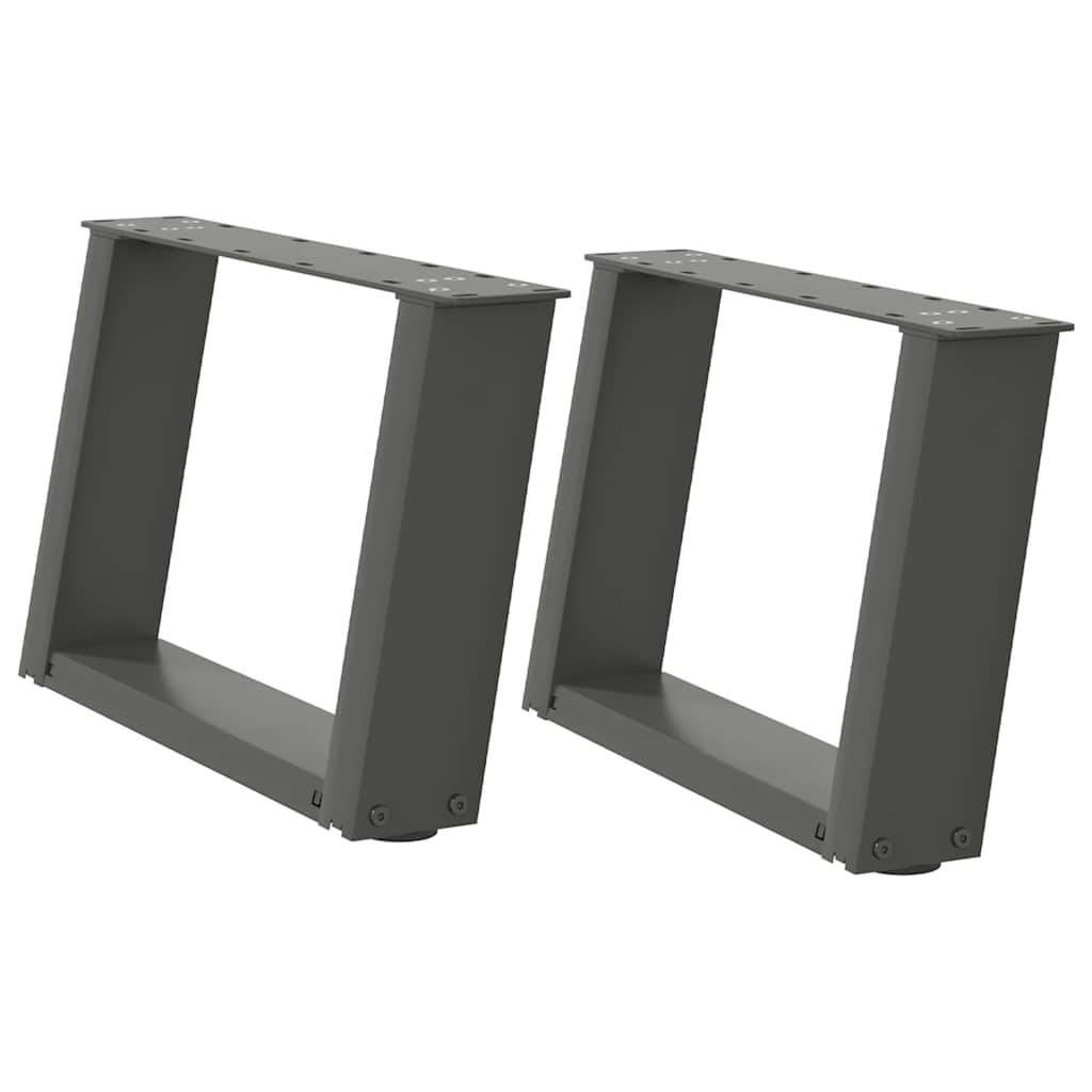 Pieds de table basse en U, 2 pièces, anthracite, 40 x 30-31 cm, acier