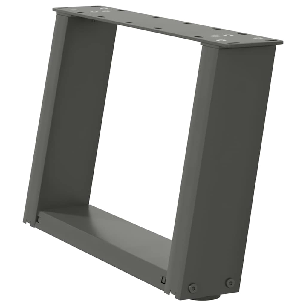 Pieds de table basse en U, 2 pièces, anthracite, 40 x 30-31 cm, acier