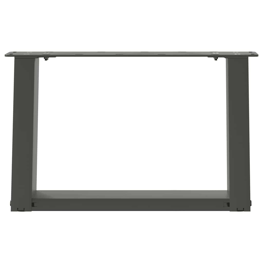 Pieds de table basse en U, 2 pièces, anthracite, 40 x 30-31 cm, acier