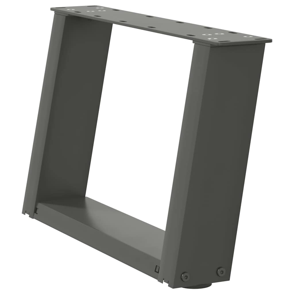 Pieds de table basse en U, 2 pièces, anthracite, 50 x 30-31 cm, acier