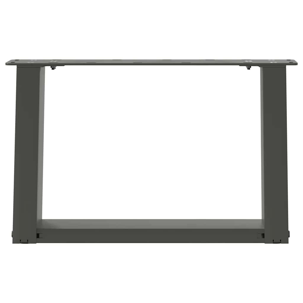 Pieds de table basse en U, 2 pièces, anthracite, 50 x 30-31 cm, acier