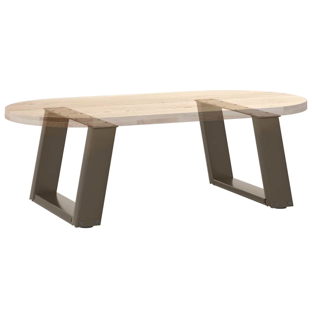 Pieds de table basse en U, 2 pièces, acier naturel, 50 x (30-31) cm