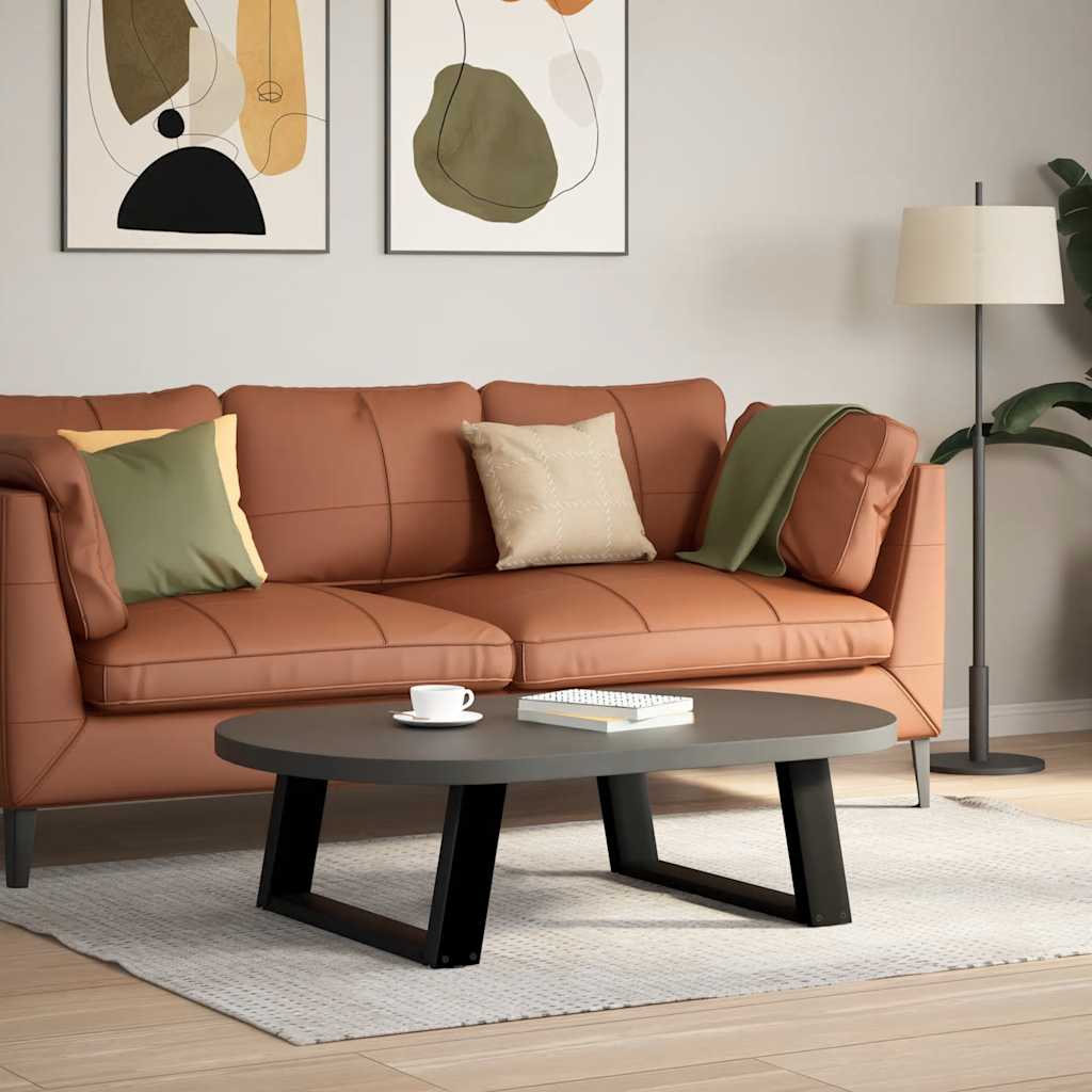 Pieds de table basse en U, 2 pièces, noir, 60 x 30-31 cm, acier