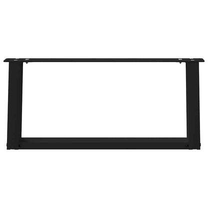 Couchtischbeine U-Form 2 Stk. Schwarz 60x(30-31) cm Stahl