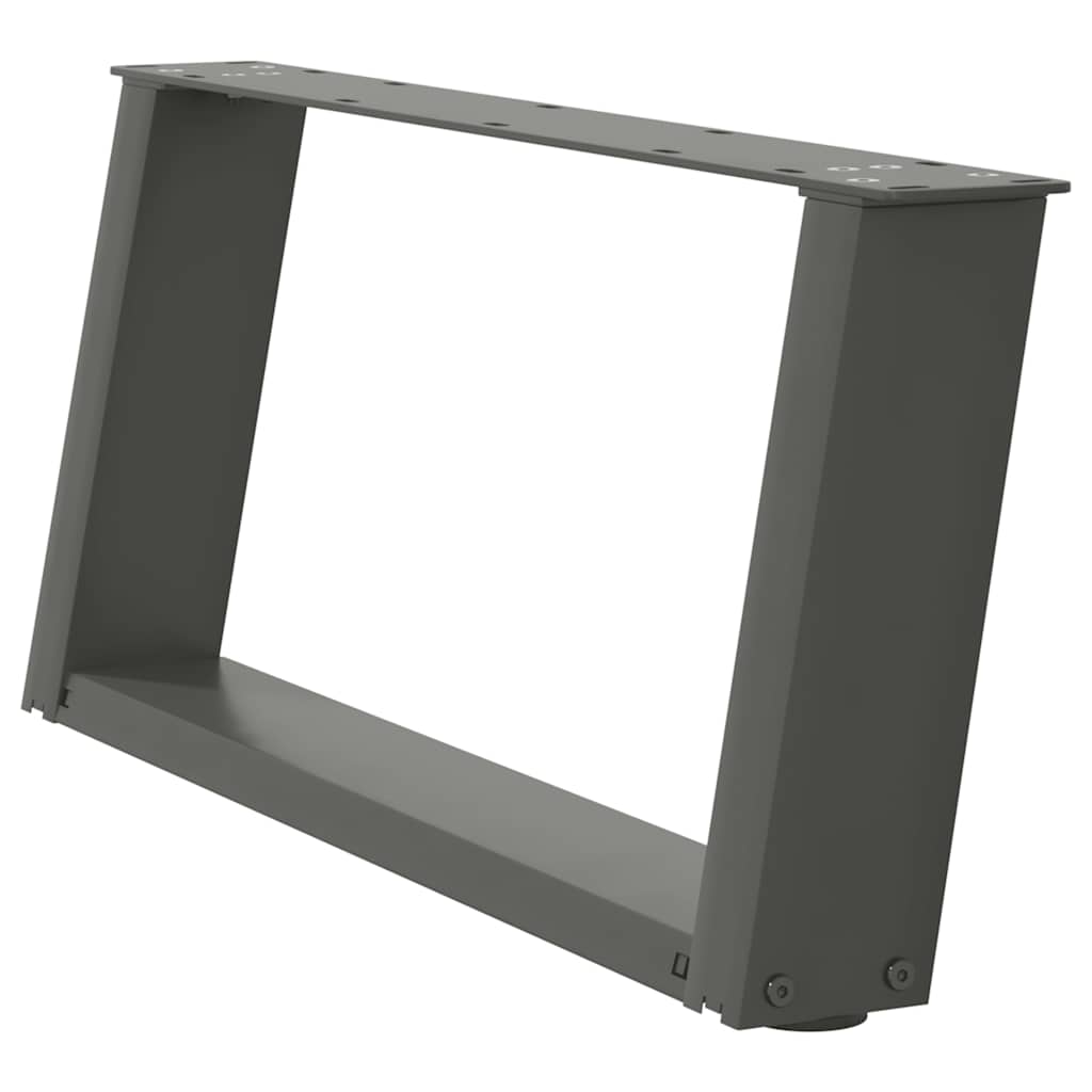 Pieds de table basse en U, 2 pièces, anthracite, 60 x 30-31 cm, acier