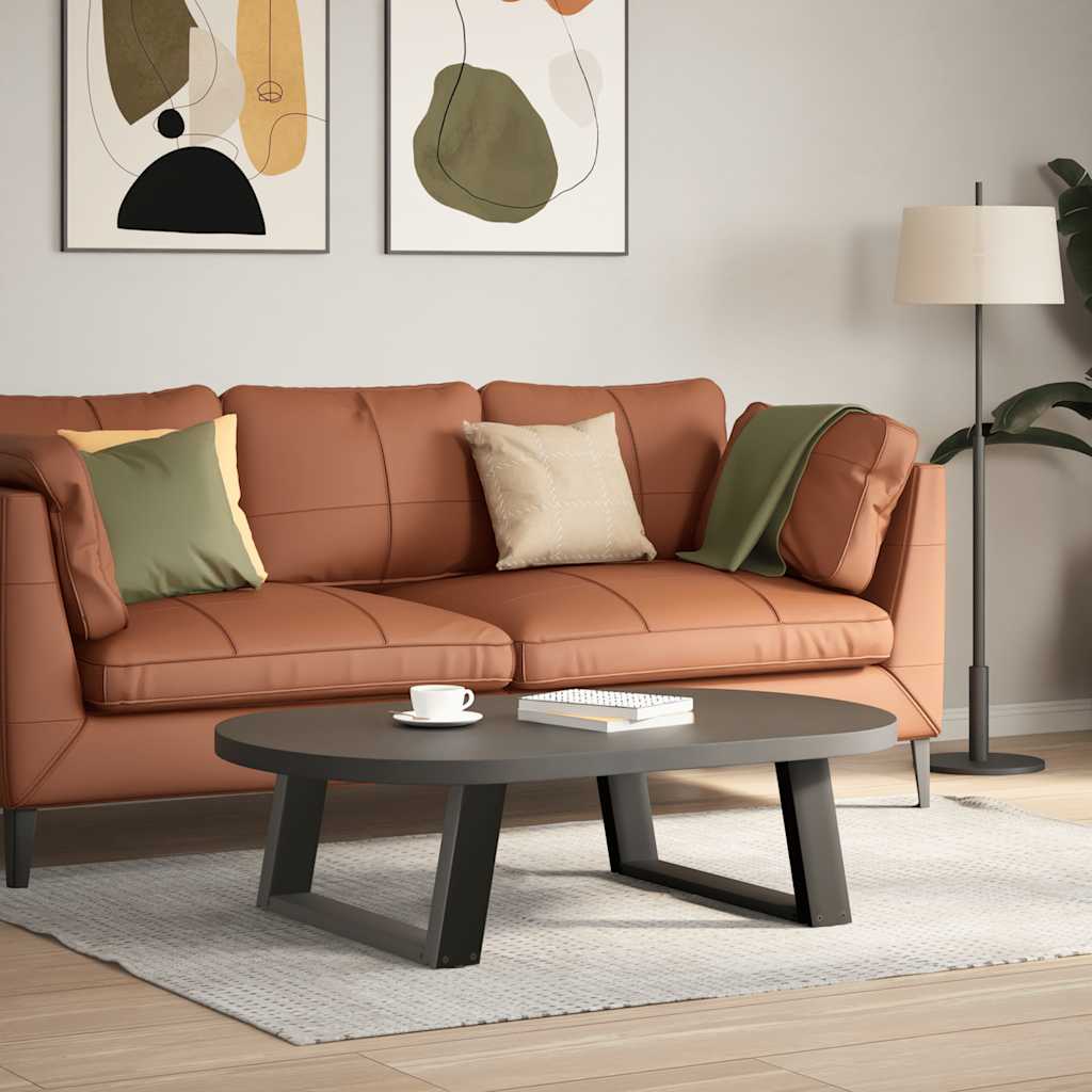 Pieds de table basse en U, 2 pièces, anthracite, 70 x 30-31 cm, acier