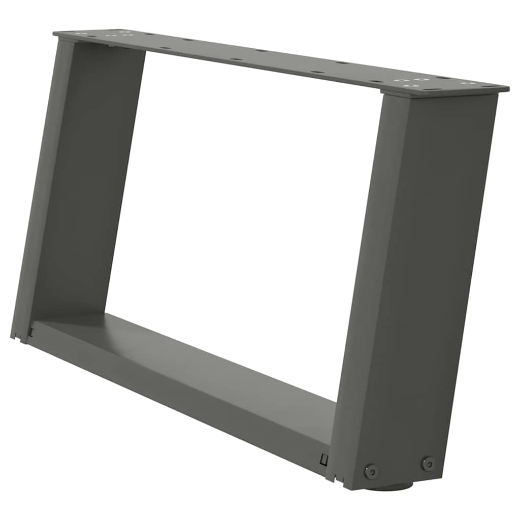 Pieds de table basse en U, 2 pièces, anthracite, 70 x 30-31 cm, acier
