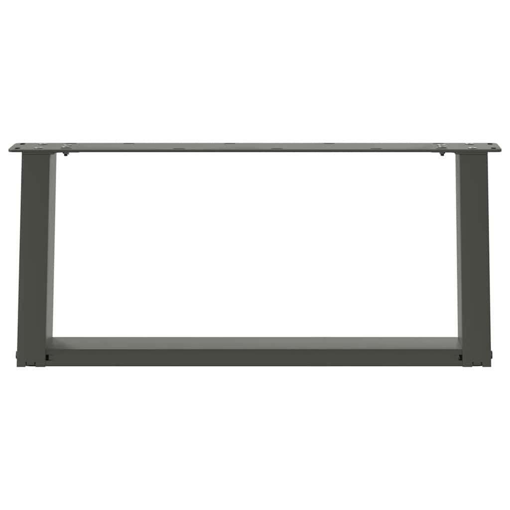 Pieds de table basse en U, 2 pièces, anthracite, 70 x 30-31 cm, acier