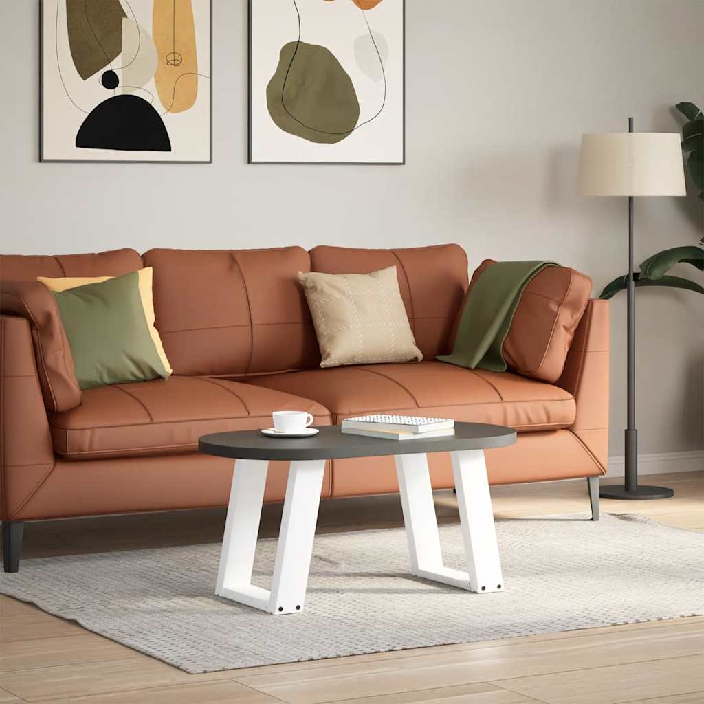 Couchtischbeine U-Form 2 Stk. Weiß 28x(42-43) cm Stahl