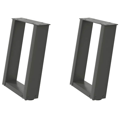 Couchtischbeine U-Form 2 Stk. Anthrazit 28x(42-43) cm Stahl
