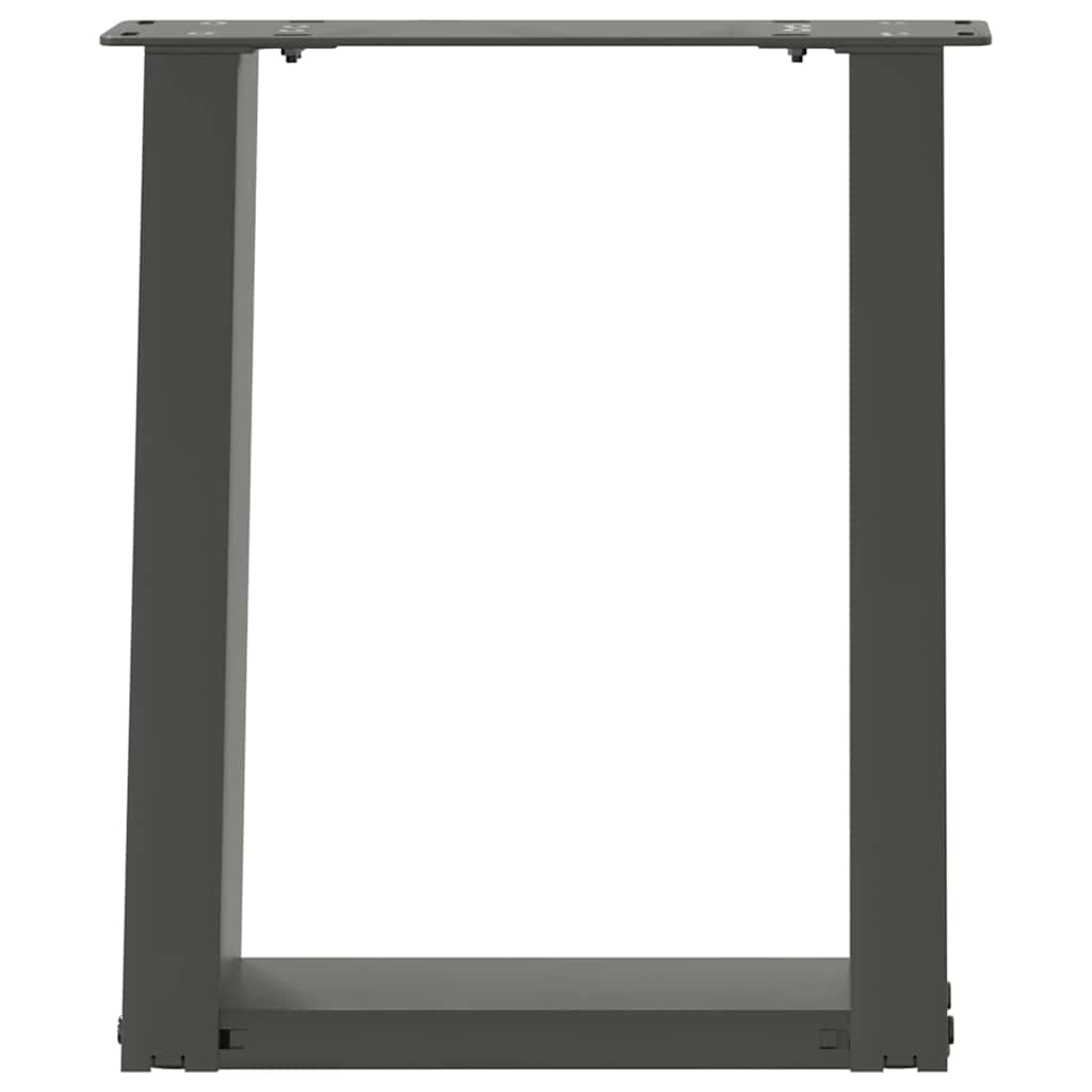 Pieds de table basse en U, 2 pièces, anthracite, 28 x 42-43 cm, acier