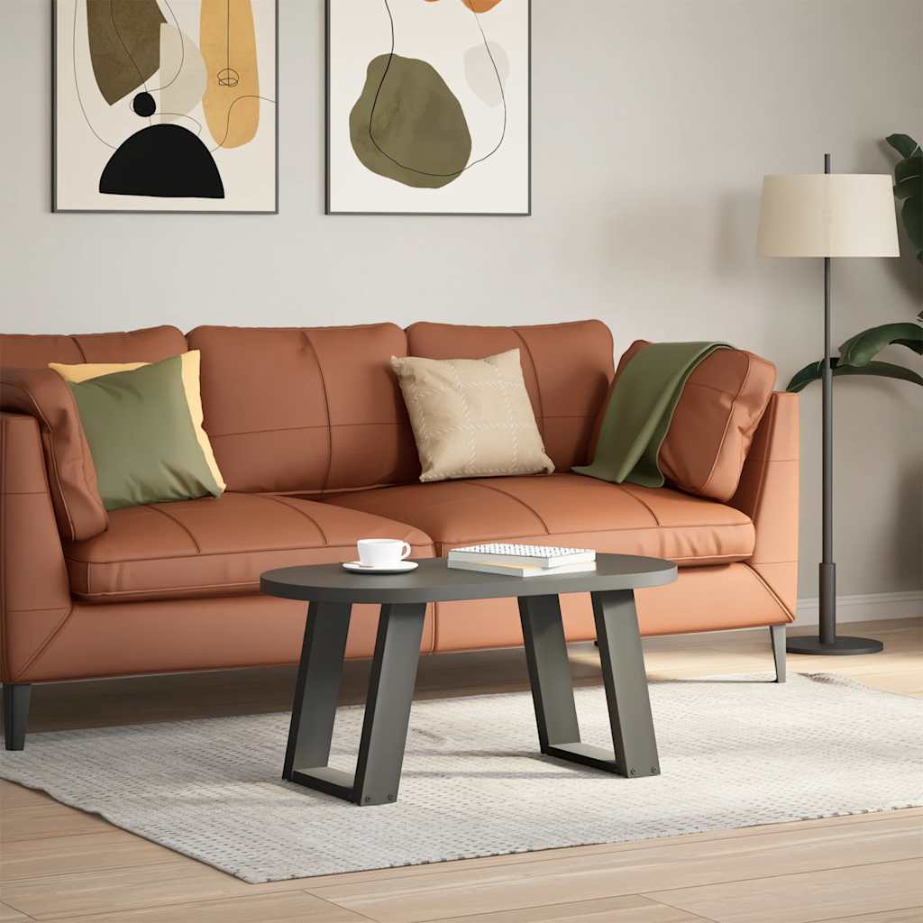 Pieds de table basse en U, 2 pièces, anthracite, 38 x (42-43) cm, acier