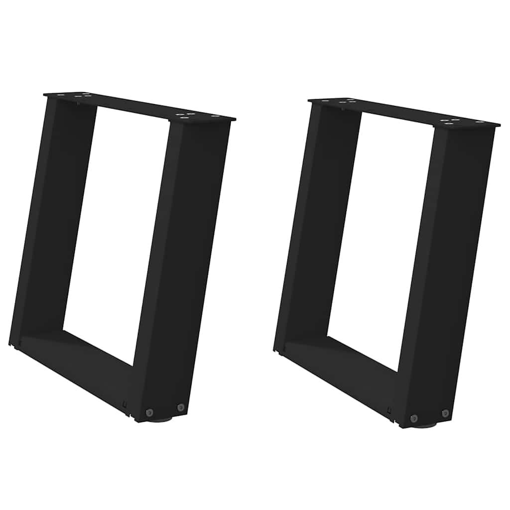 Pieds de table basse en U, 2 pièces, noir, 50 x 42-43 cm, acier