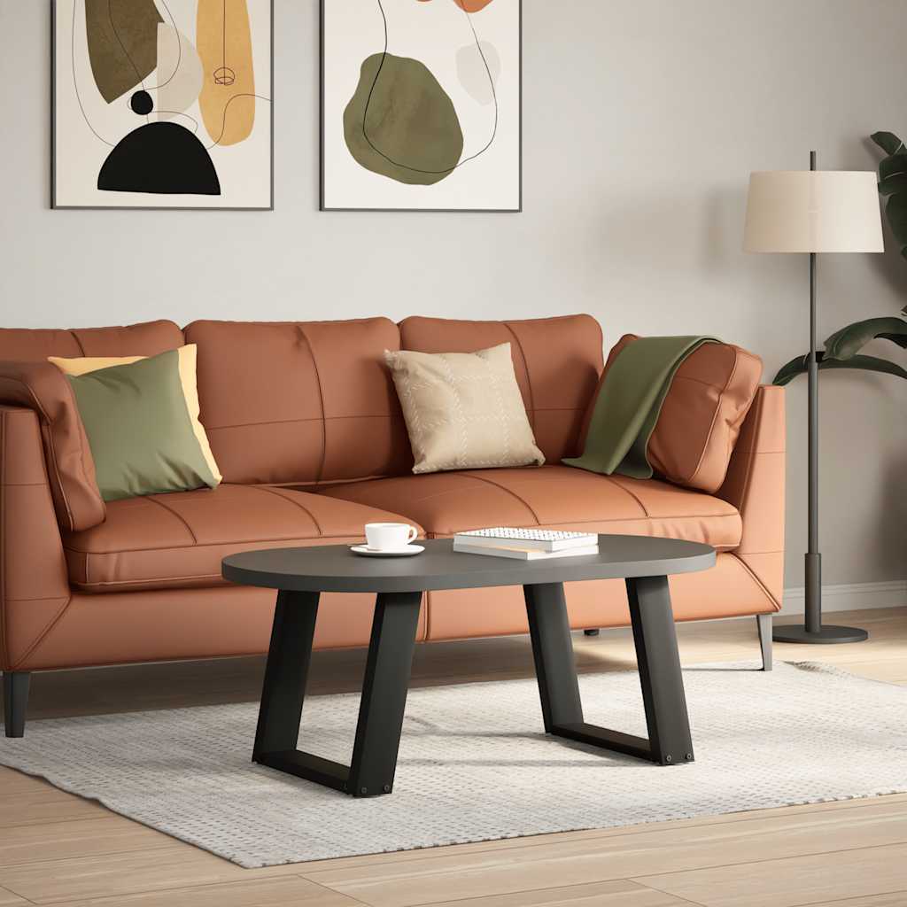 Pieds de table basse en U, 2 pièces, noir, 50 x 42-43 cm, acier