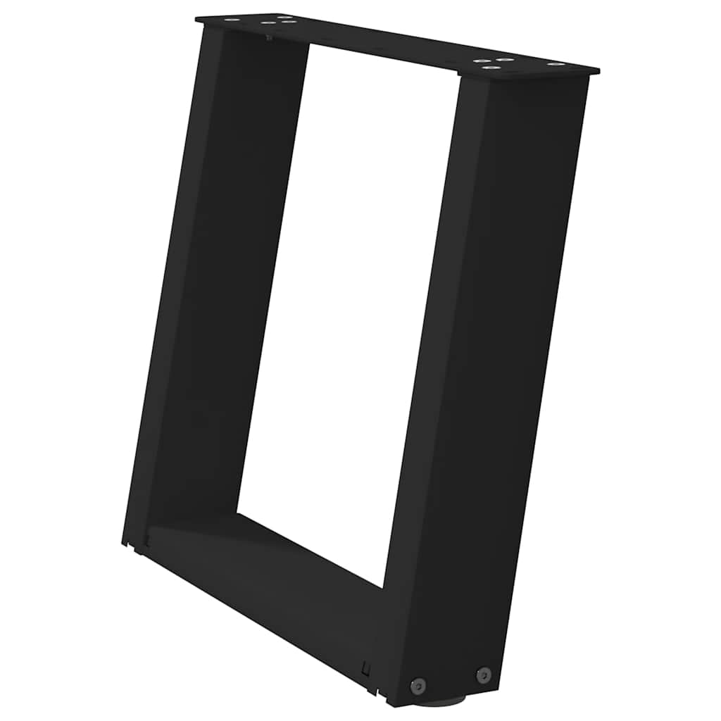 Pieds de table basse en U, 2 pièces, noir, 50 x 42-43 cm, acier