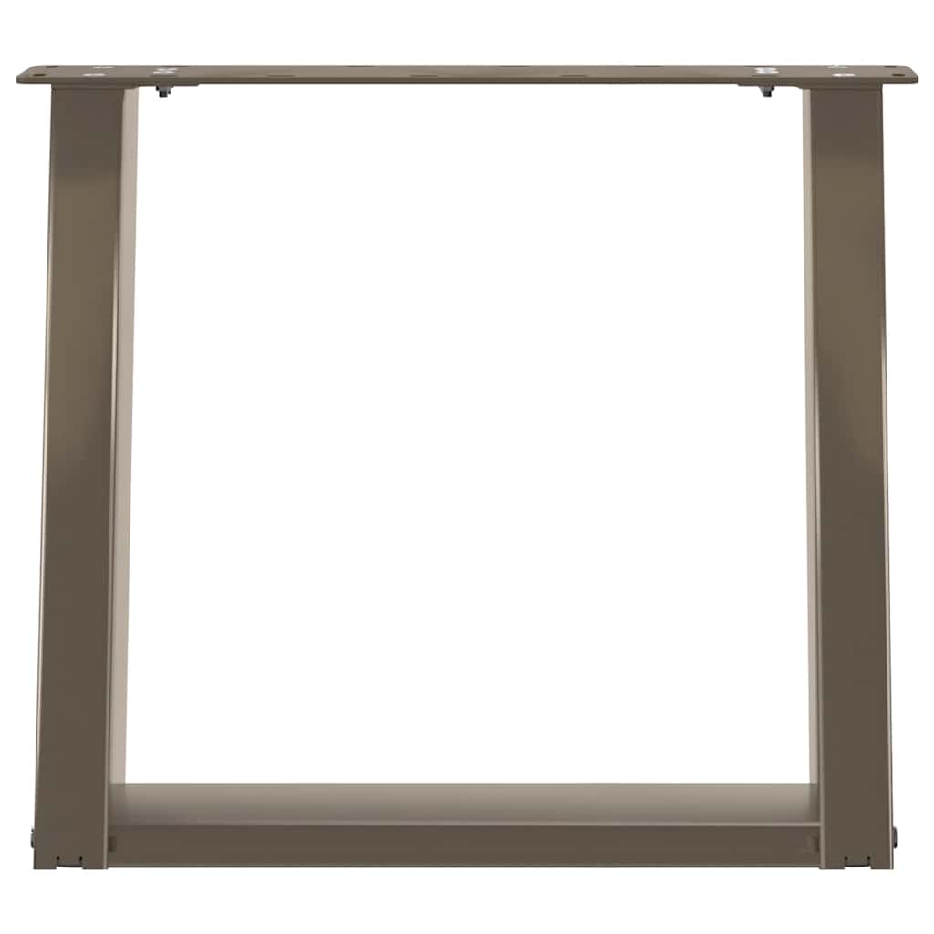 Pieds de table basse en U, 2 pièces, acier naturel, 50 x (42-43) cm