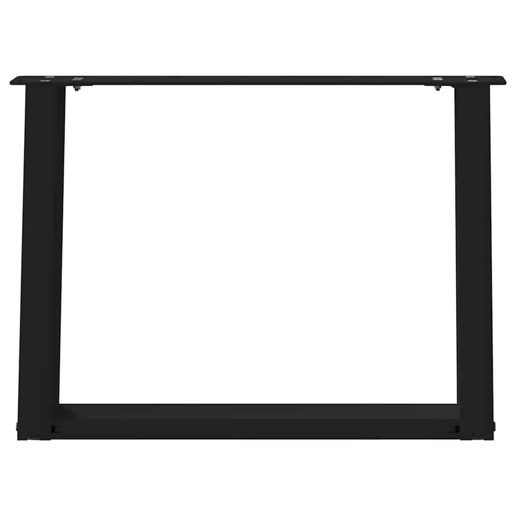 Pieds de table basse en U, 2 pièces, noir, 60 x 42-43 cm, acier