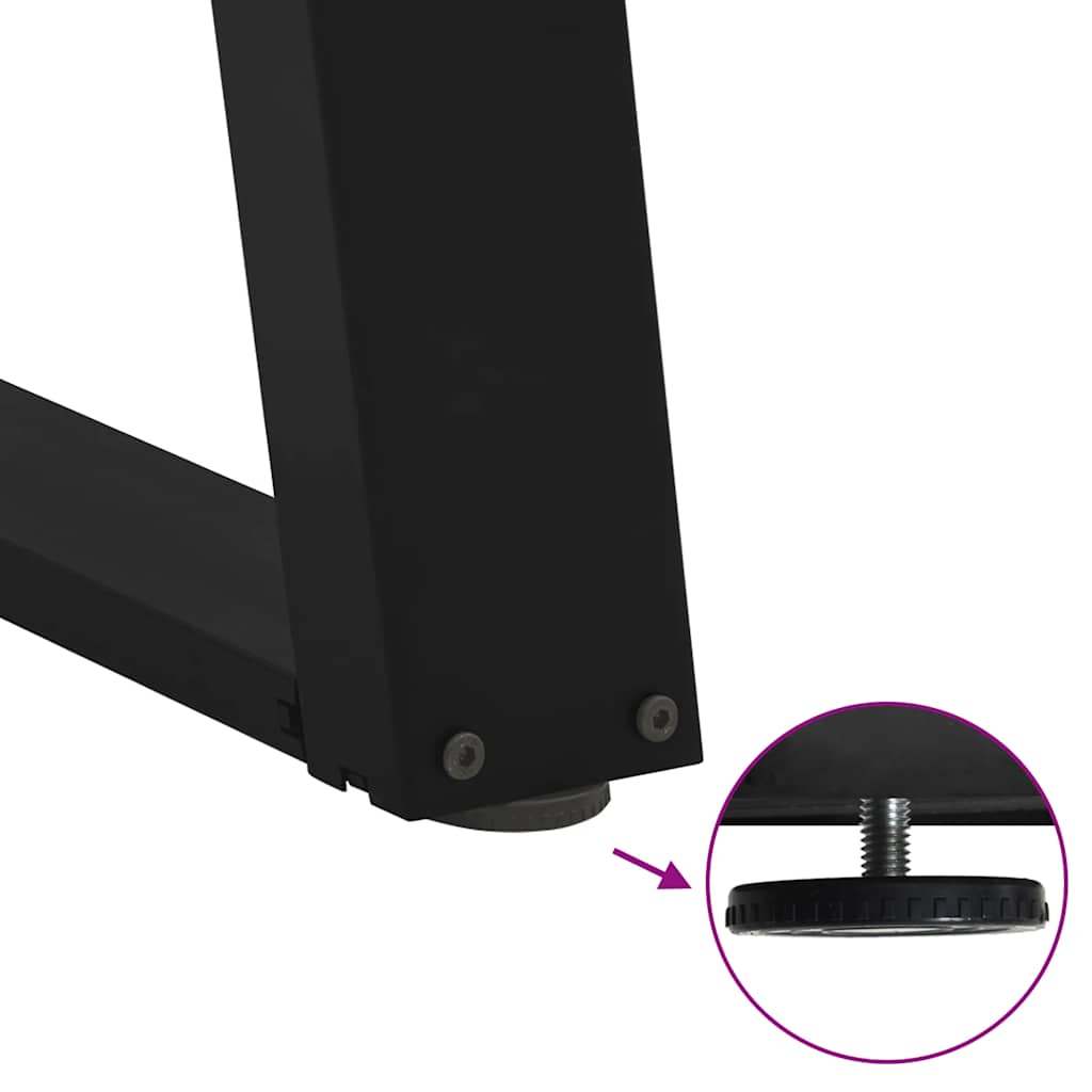 Pieds de table basse en U, 2 pièces, noir, 60 x 42-43 cm, acier