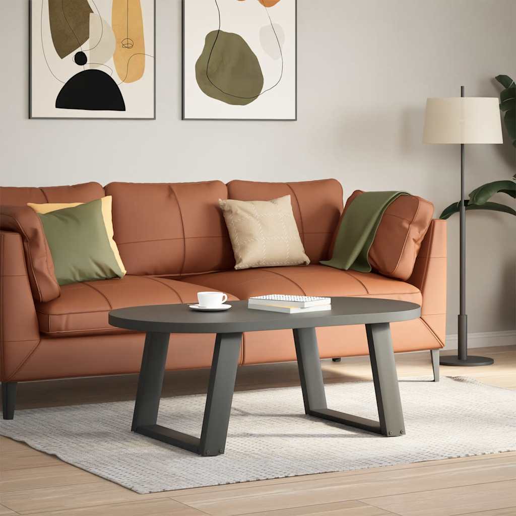 Pieds de table basse en U, 2 pièces, anthracite, 60 x 42-43 cm, acier