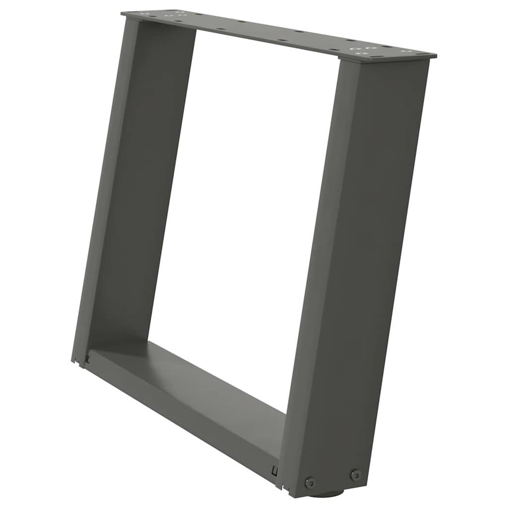 Pieds de table basse en U, 2 pièces, anthracite, 60 x 42-43 cm, acier