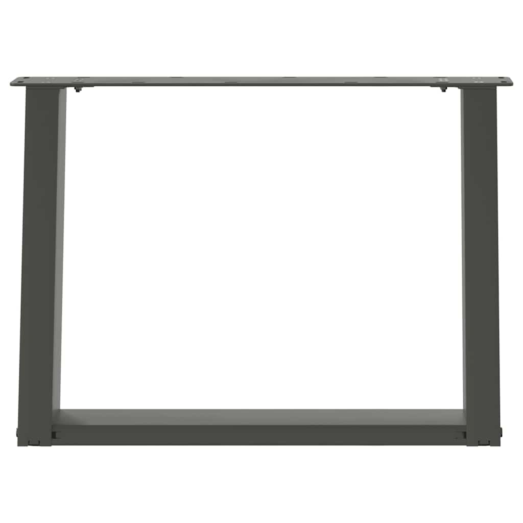 Pieds de table basse en U, 2 pièces, anthracite, 60 x 42-43 cm, acier