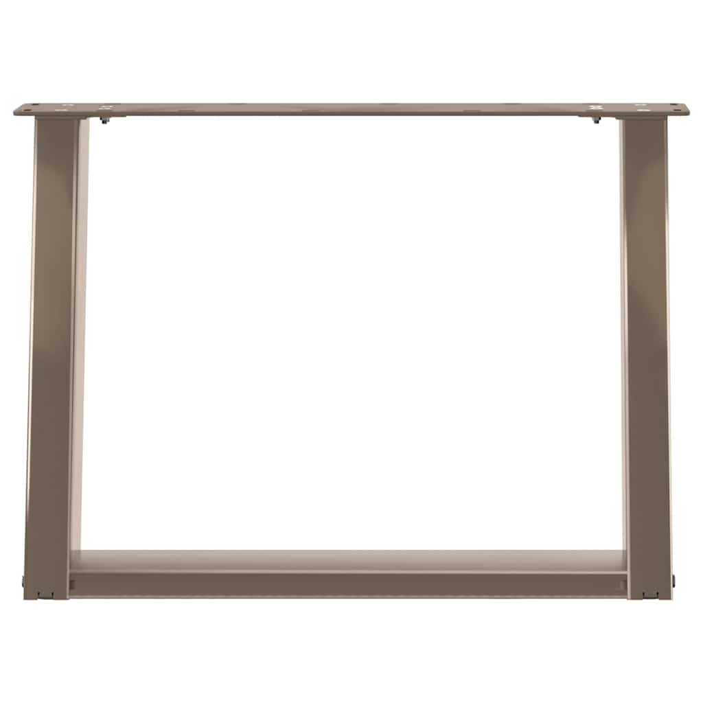 Pieds de table basse en U, 2 pièces, acier naturel, 60 x (42-43) cm