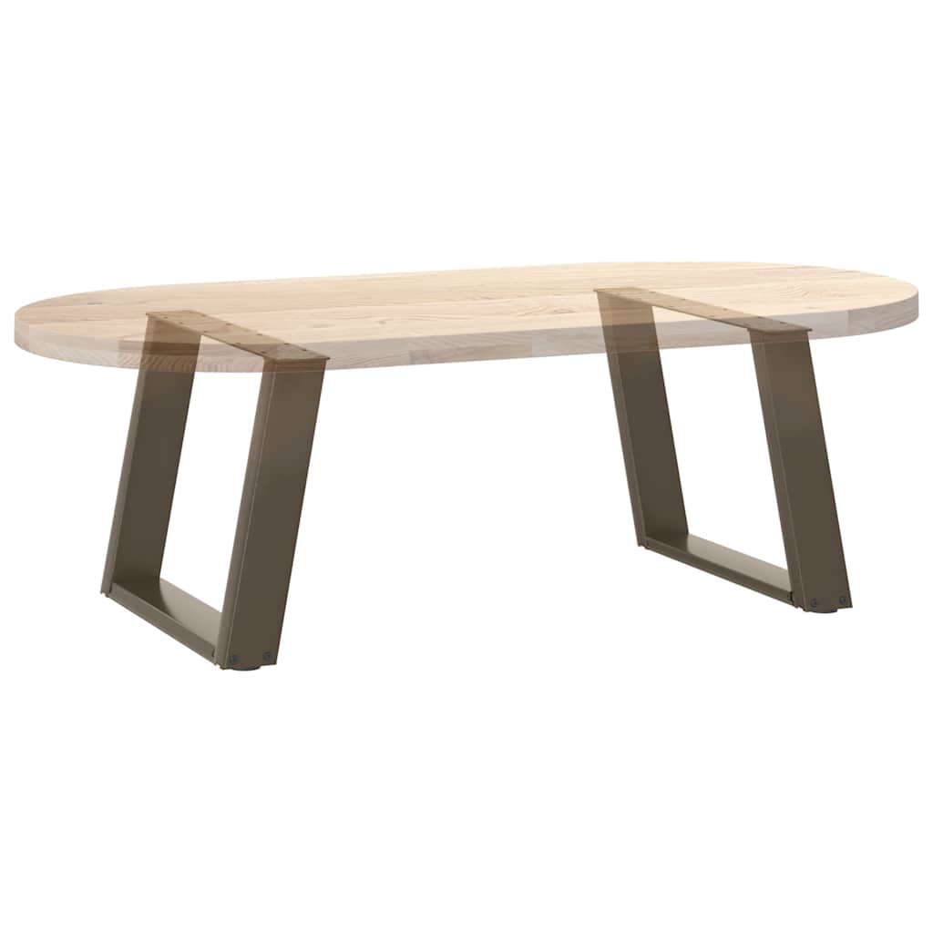 Pieds de table basse en U, 2 pièces, acier naturel, 60 x (42-43) cm