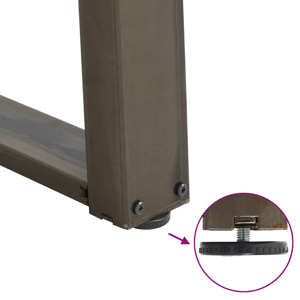 Pieds de table basse en U, 2 pièces, acier naturel, 60 x (42-43) cm