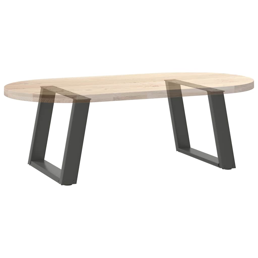 Pieds de table basse en U, 2 pièces, anthracite, 70 x (42-43) cm, acier